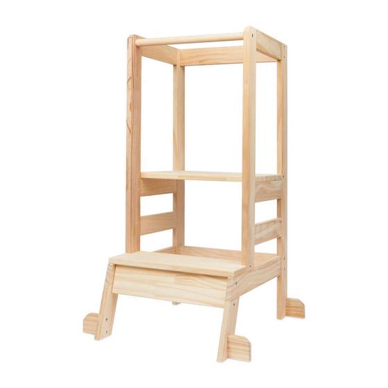 Wooden learning tower - kitchen help