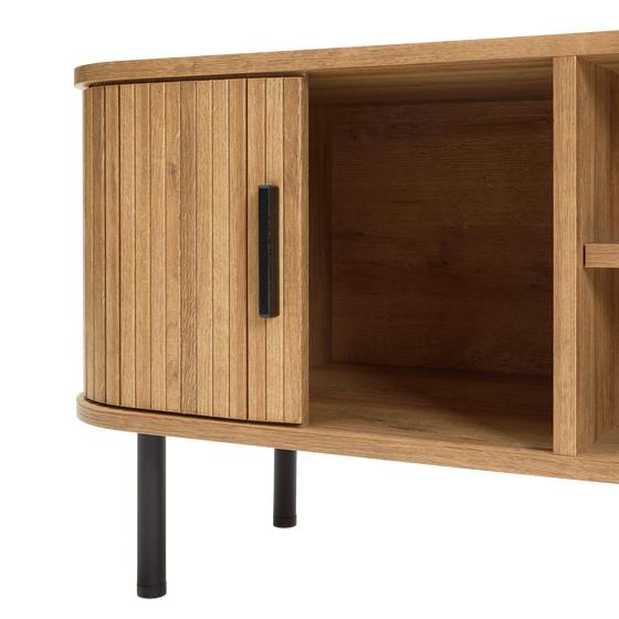 Design TV cabinet with slats close-up side