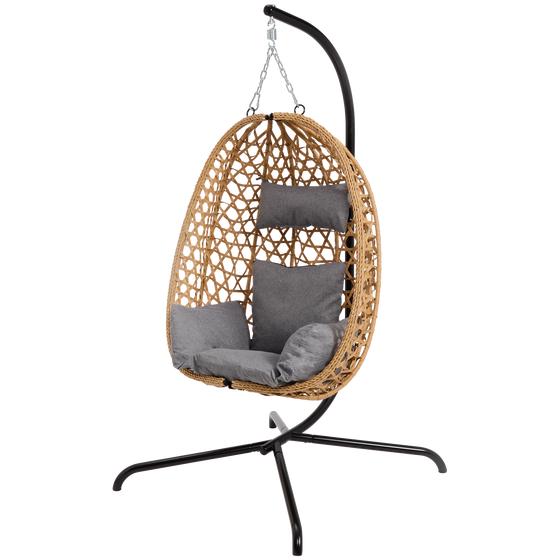 Egg-shaped outdoor hanging chair