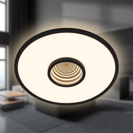 Round LED infinity tunnel ceiling light - black - backlight