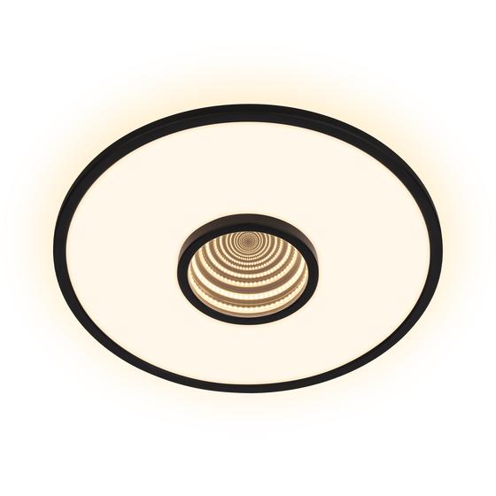 Round LED infinity tunnel ceiling light - black