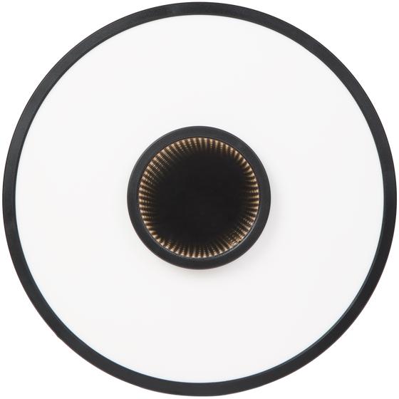 Round LED infinity tunnel ceiling light - black - front view