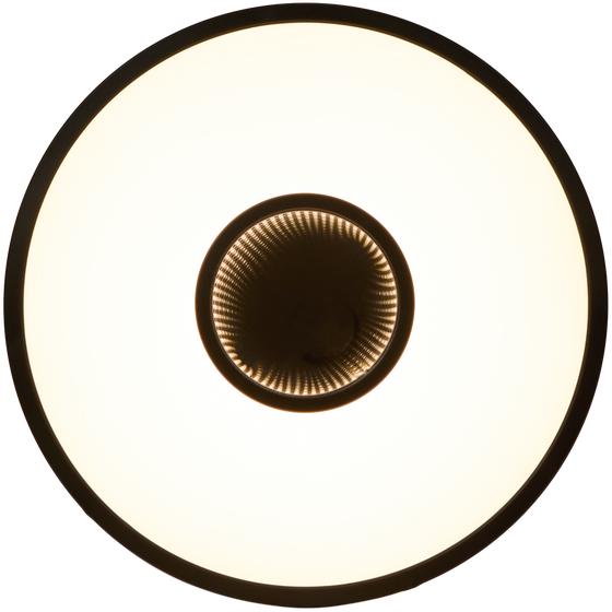 Round LED infinity tunnel ceiling light - black - warm white light