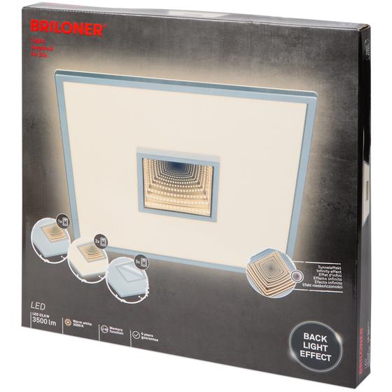 Square LED infinity ceiling light - chrome - packaging