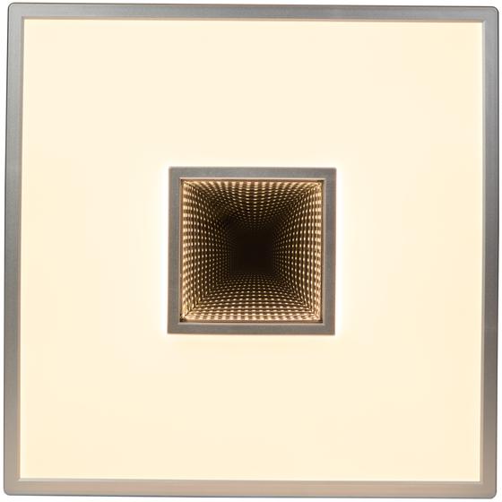 Square LED infinity ceiling light - chrome - warm-white light