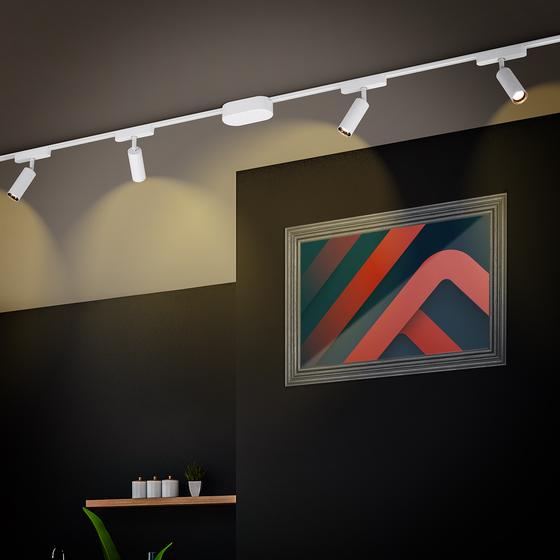 Track lighting with 4 spotlights - white - lifestyle image