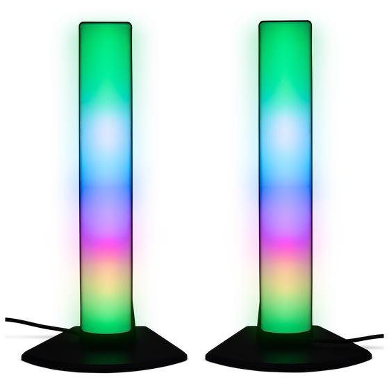 LED multicolour tafellampen aan