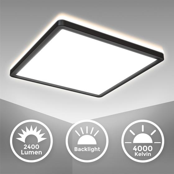 Ultra-flat CCT ceiling light 6500 K | 3000 L - square