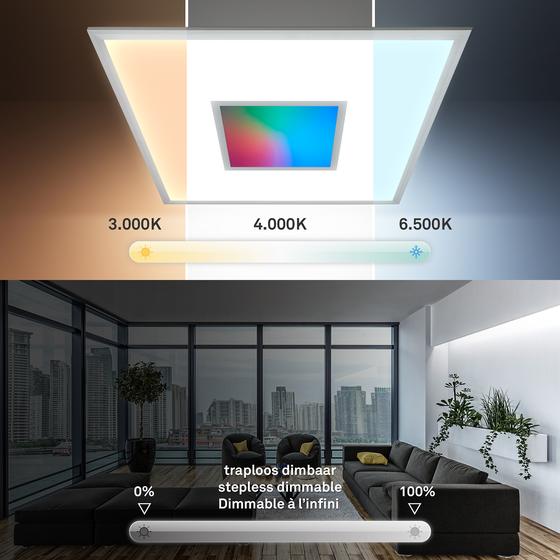 Telefunken LED panel 44.5x44.5cm - Magic RGB centerlight dim mogelijkheden