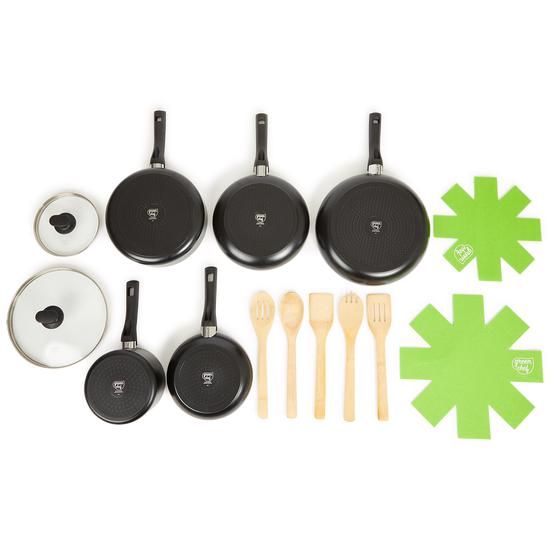 Greenchef 14-piece pan set - complete set top view