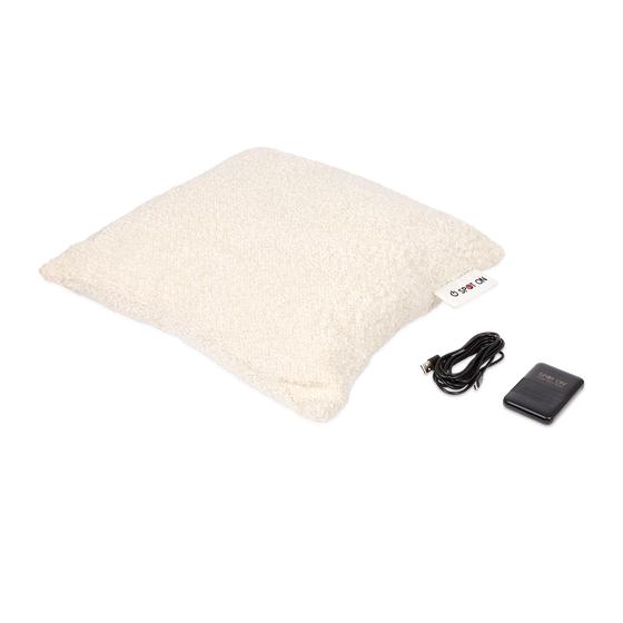 Spot On infrared heated cushion Fuzzy - White