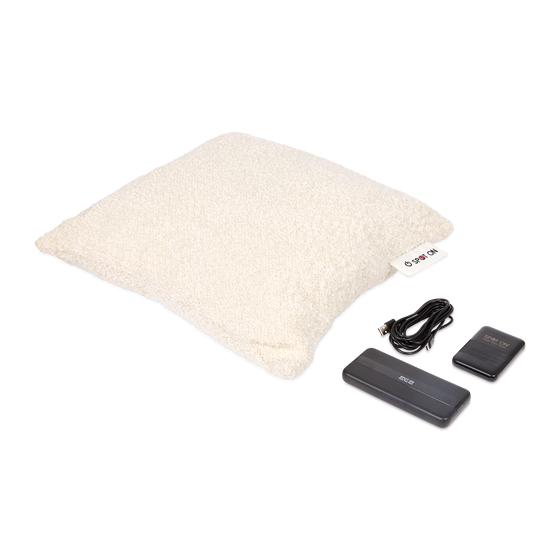 Spot On infrared heated cushion Fuzzy - White