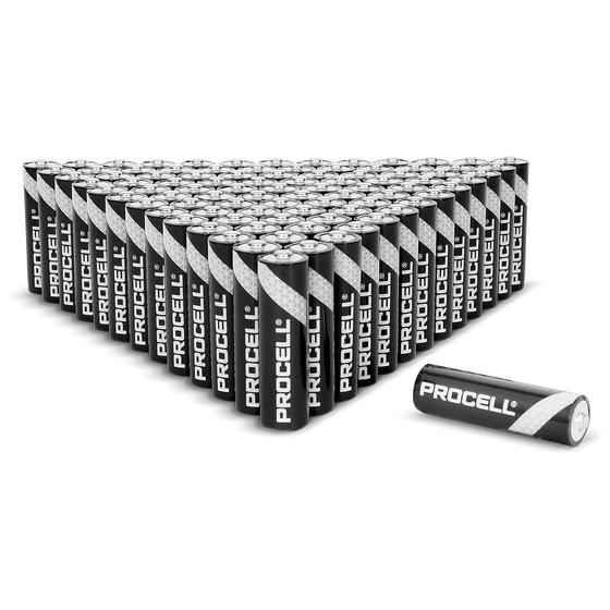 Pyramid of Duracell AA batteries