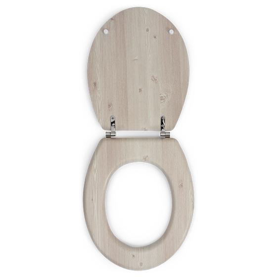 Toilet seat - light oak top view