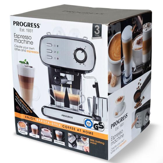 Progress coffee machine box front