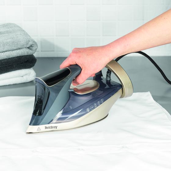 Beldray digital steam iron - in use