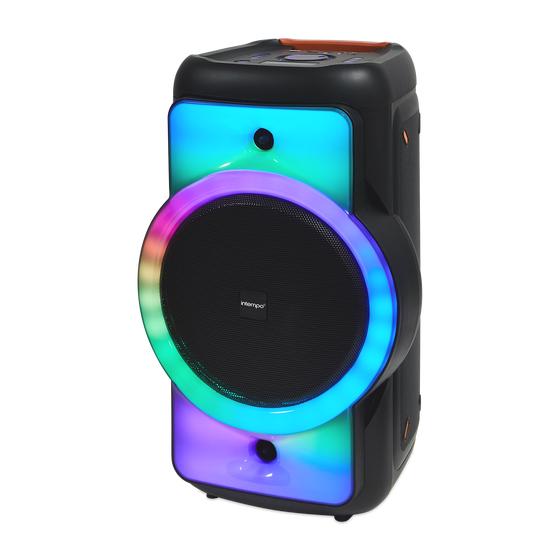 Enceinte sans fil sur roulettes XL avec LED allumée