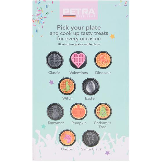 Petra 10-in-1 mini waffle maker - baking plate options