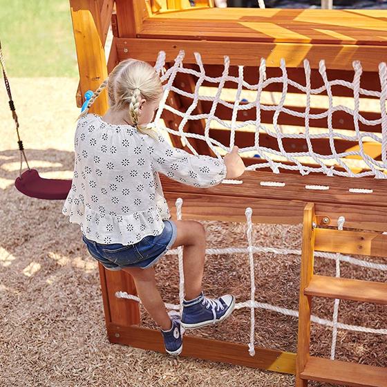 Filet d'escalade du module de jeux extérieur en bois