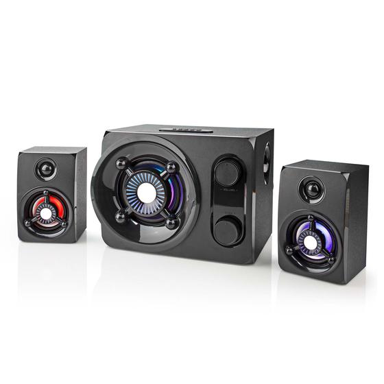 2.1 gaming speaker met ledverlichting in gebruik