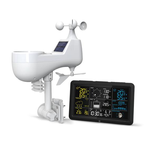 Digital weather station with display switched on