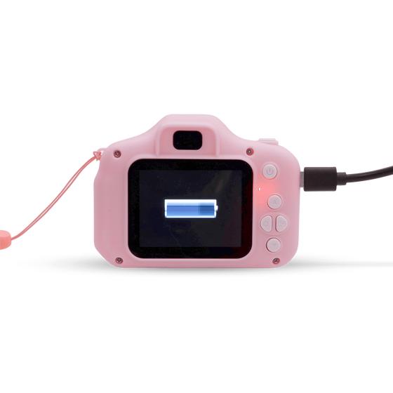Denver pink children's camera with battery status