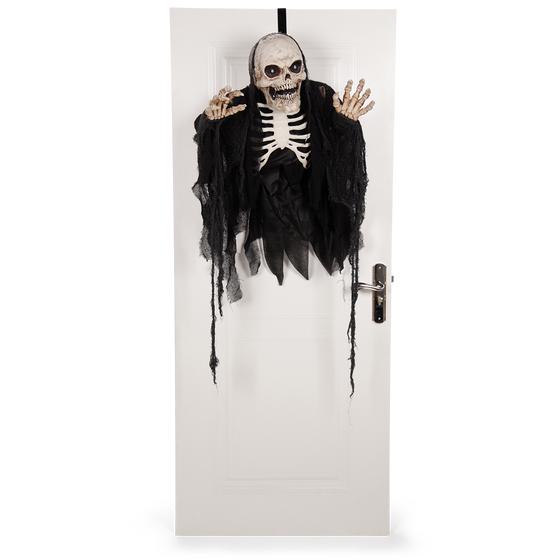 Halloween bewegend skelet aan deur hangend uitgeschakeld