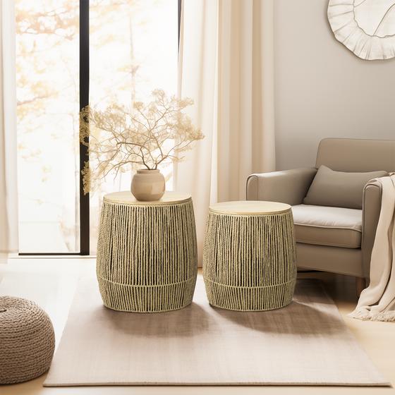 Wooden side tables - set of 2 in living room