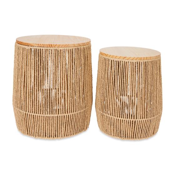 Table d'appoint en bois - lot de 2