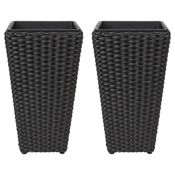 Set of 2 weather-resistant plant pots