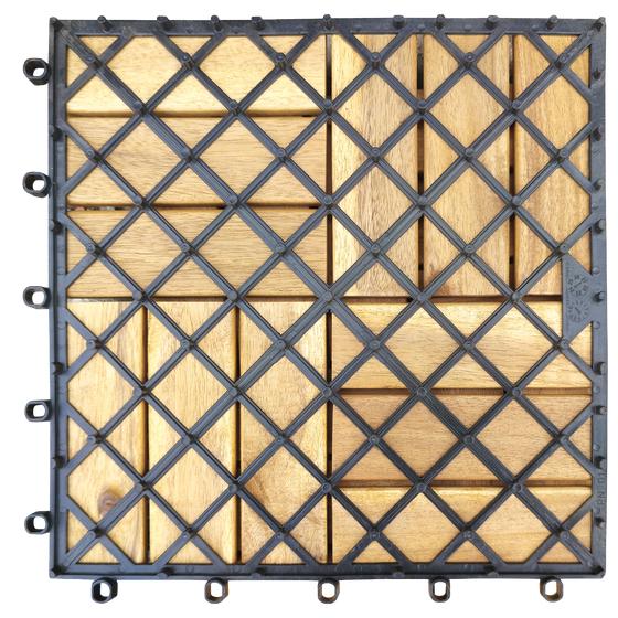 Acacia wood decking tiles - bottom view