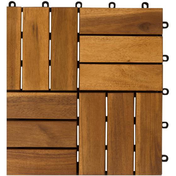 Acacia wood decking tiles - close-up