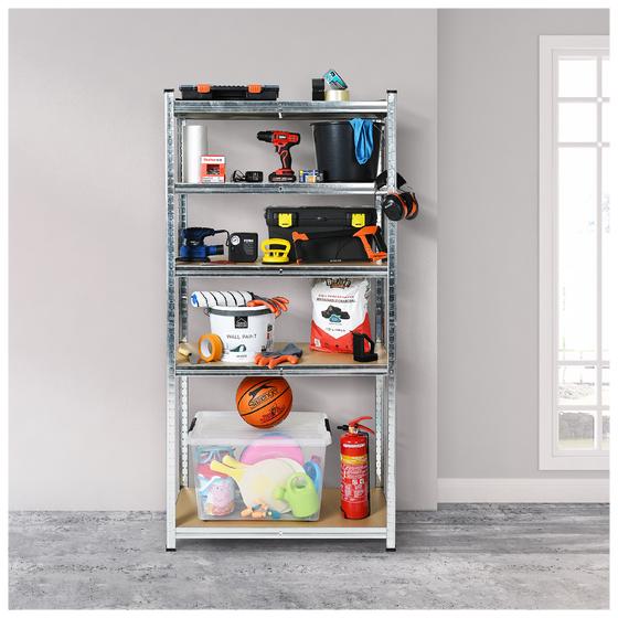 Storage rack with things in a room