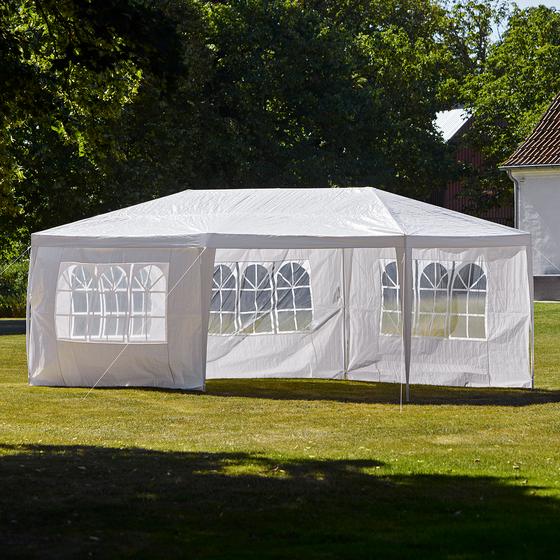 Party tent in garden open