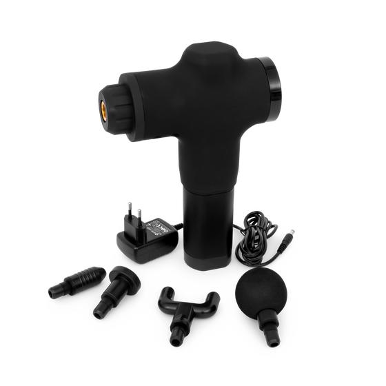 Massage gun with attachments and adapter