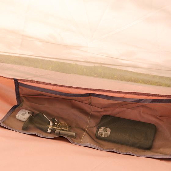 Glamping tipi tent - storage compartment