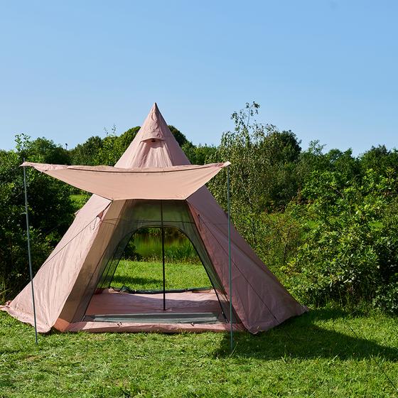Glamping tipi tent - both sides opened