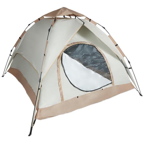Easy pop-up tent - door part-open