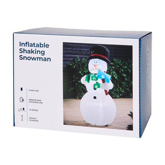 Inflatable snowman with light in packaging