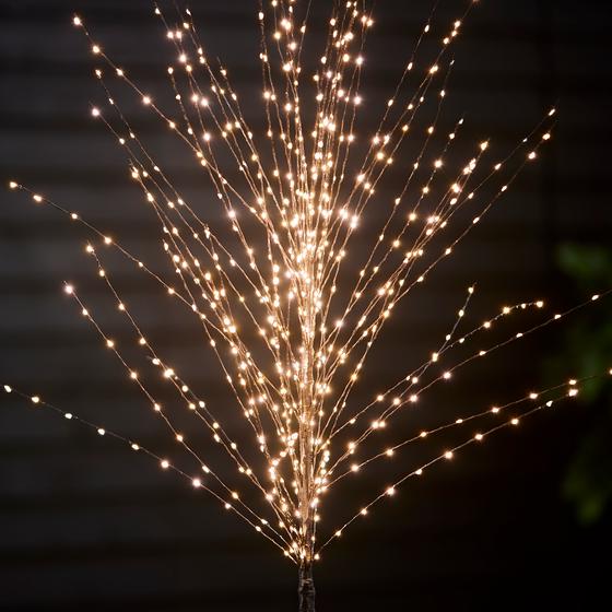 Arbre lumineux allumé vu de près