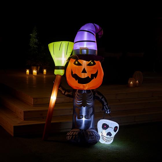 Inflatable Halloween skeleton 60 x 140 x 210 cm – in the dark