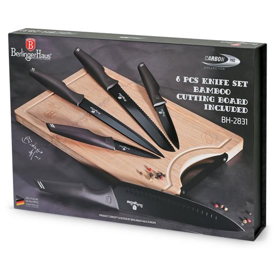 Knife set with cutting board open box