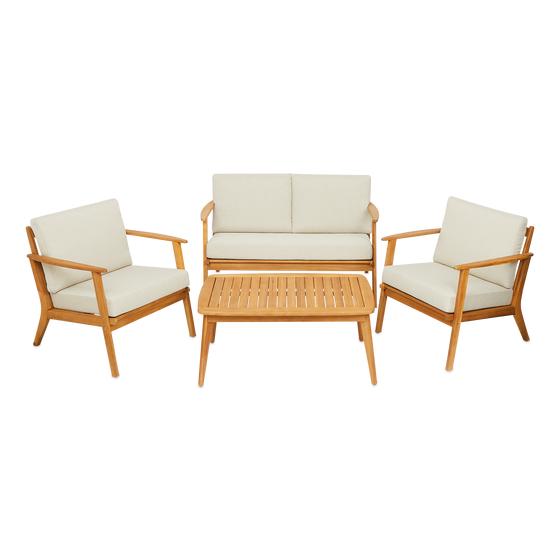 Lounge set with angled chairs with deluxe cushions