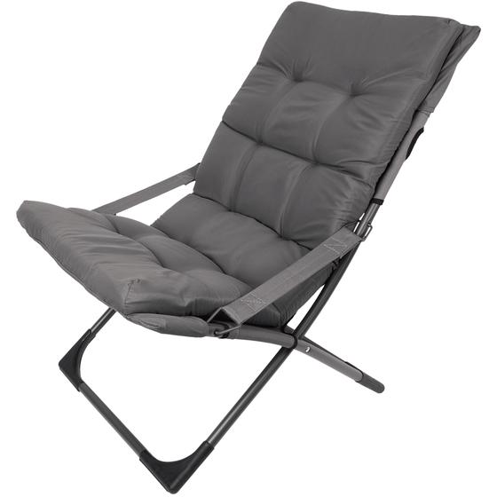 Grey lounge chair with cushion