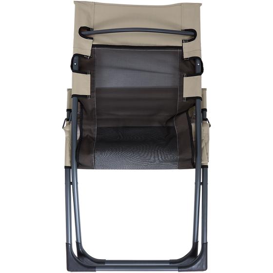 Folded lounge chair with cushion - back view