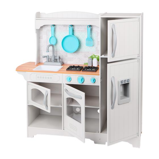 KidKraft play kitchen doors open