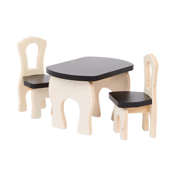 Table à manger et chaises de la maison de poupée