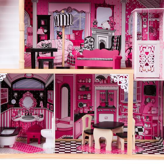 KidKraft wooden doll's house Amelia close-up rooms