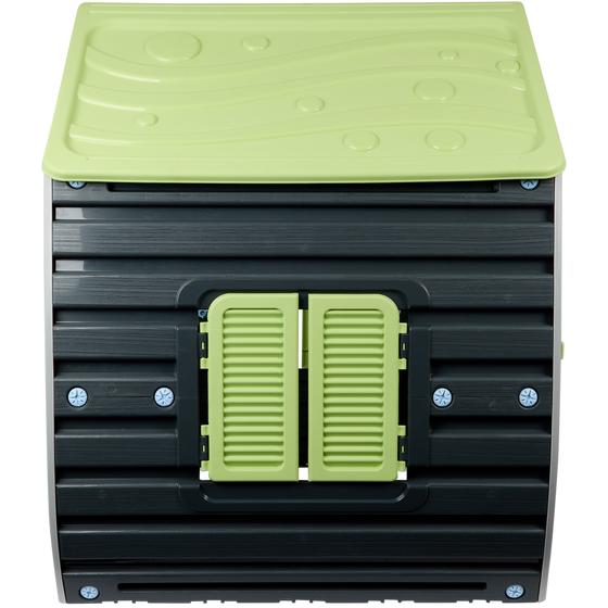Magical green/grey playhouse for children with windows closed