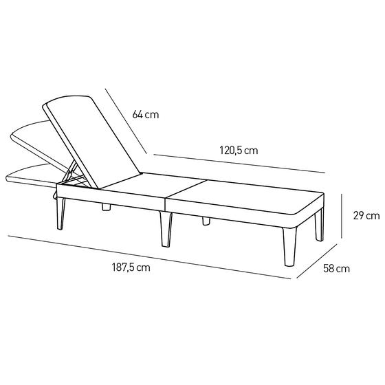 Dimensions of Keter lounger Jaipur